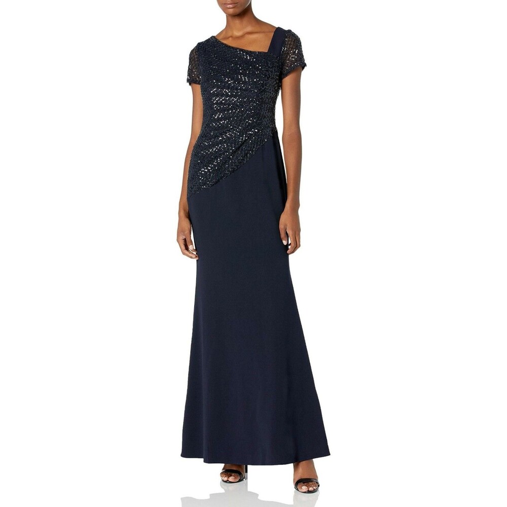 Adrianna Papell Sequin Crepe Dress